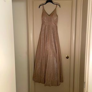 Gold glitter size 7 prom/formal dress